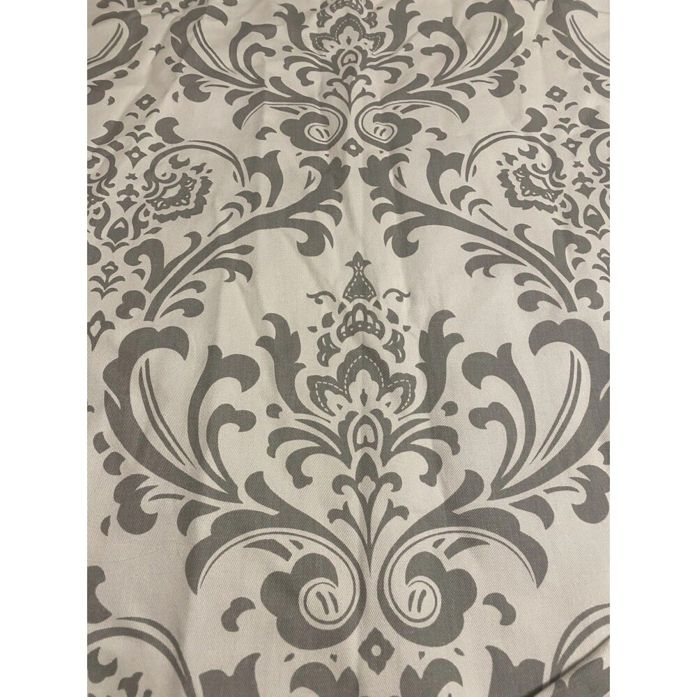 Carousel Designs 2 Curtain Panels 105” Gray White Damask Lined Custom USA